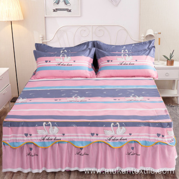 Hot selling polyester microfiber printed bedskirt sheet set